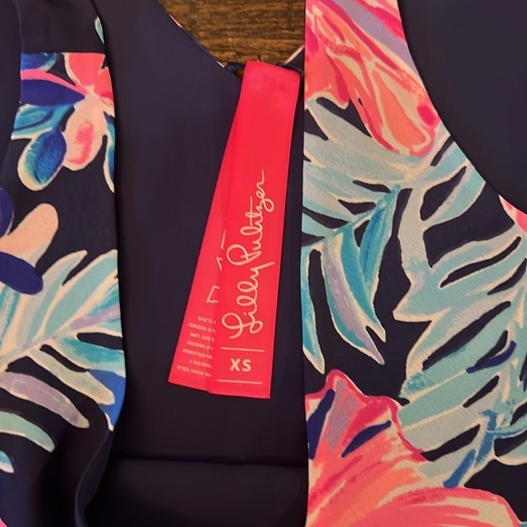 Lilly Pulitzer Tanzanian Florin Reversible Tank Top XS Moonlight Garden Print - Picture 4 of 9